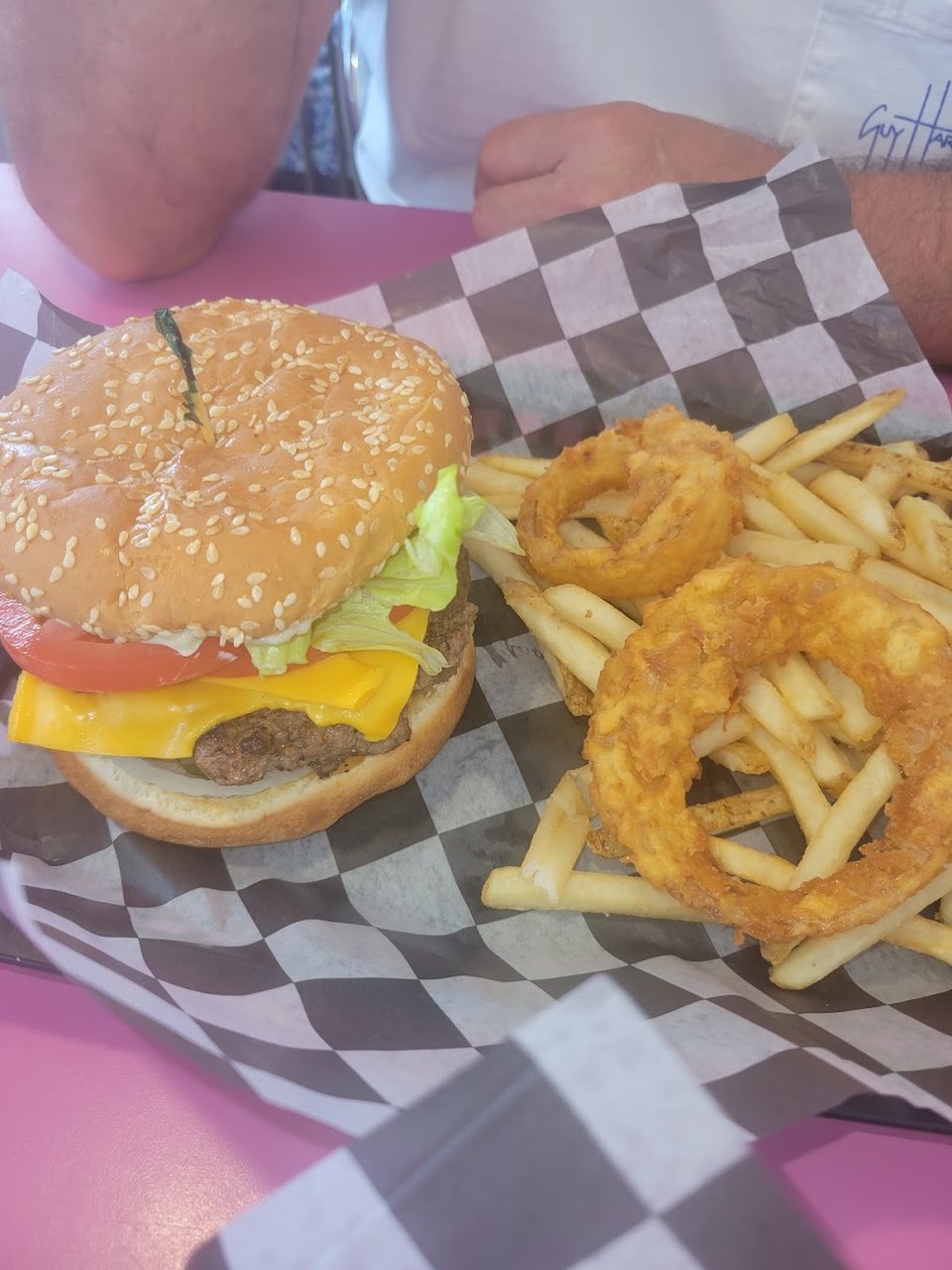 Burger with Crispy Onion Rings